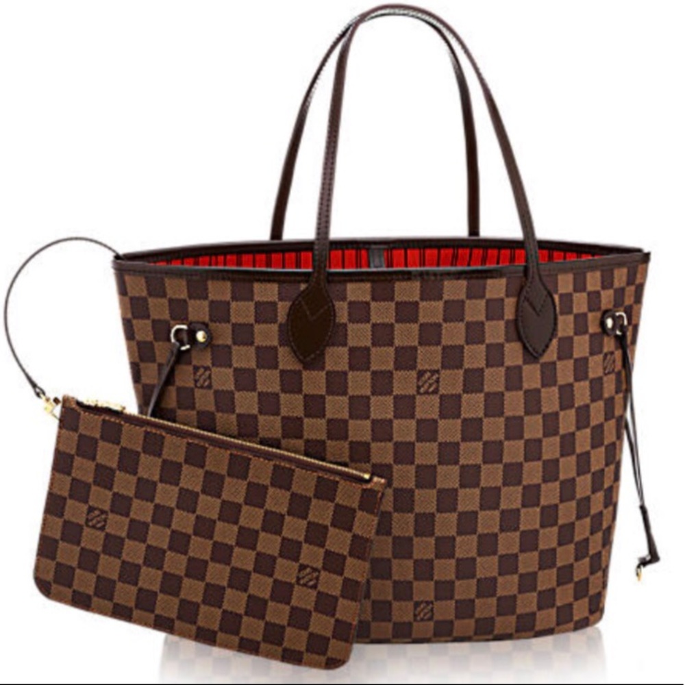 Louis Vuitton Damier Ebene Neverfull Clutch